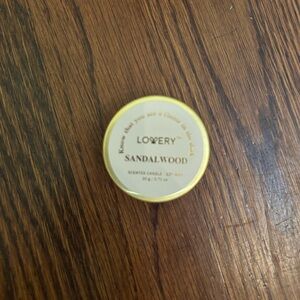 Lowery Sandalwood Scented Candle Mini Soy Candle. 0.71 Oz